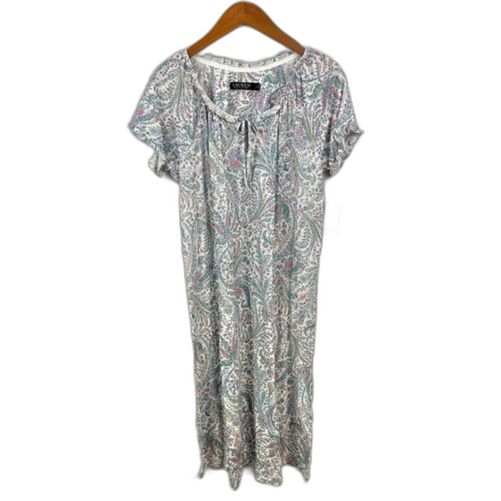 Lauren Ralph Lauren Paisley Short Sleeve Midi Dress NWT Size Small Chic